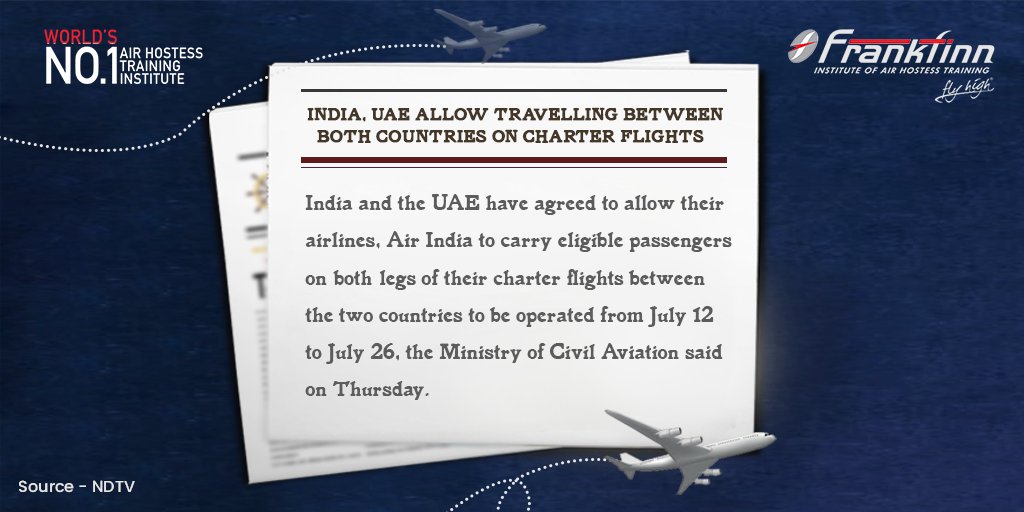 _FlyHigh's tweet photo. Charter flights operated by UAE carriers will now be permitted to bring Indian citizens from the UAE to India and carry 'ICA-approved UAE residents' on their return leg, the Civil Aviation Ministry said.
#TuesdayTelegram
#Frankfinn #FlyHigh #India #UAE #VandeBharatMission #NDTV https://t.co/S2PNkXnPhZ