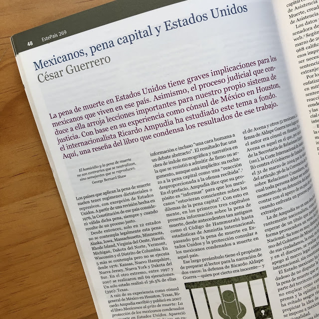 Luego de 17 años, EU realizó una nueva ejecución federal de la pena de muerte. 

Por ello, comparto la reseña que sobre el tema de la pena de muerte publiqué en la <a href="/RevistaEstePais/">Revista Este País</a> en septiembre de 2013: "Mexicanos, pena capital y Estados Unidos":

cesar-guerrero.blogspot.com/2013/09/mexica…