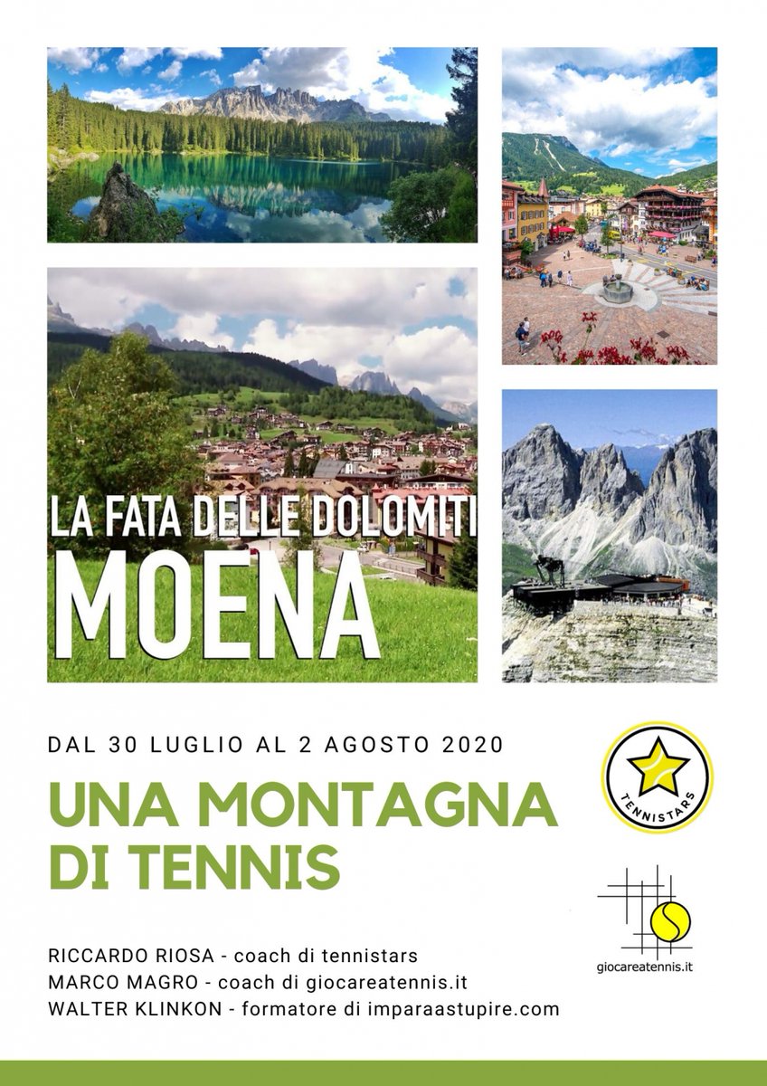Camminare e rilassarsi nel verde con la scenario delle dolomite, giocare e migliorare i propri colpi nel tennis, dare una sterzata motivazionale alla propria strada di vita. Certo lo sappiamo, è difficile farlo nello stesso momento, ma dal 30 luglio al 2 agosto 2020 sarà…