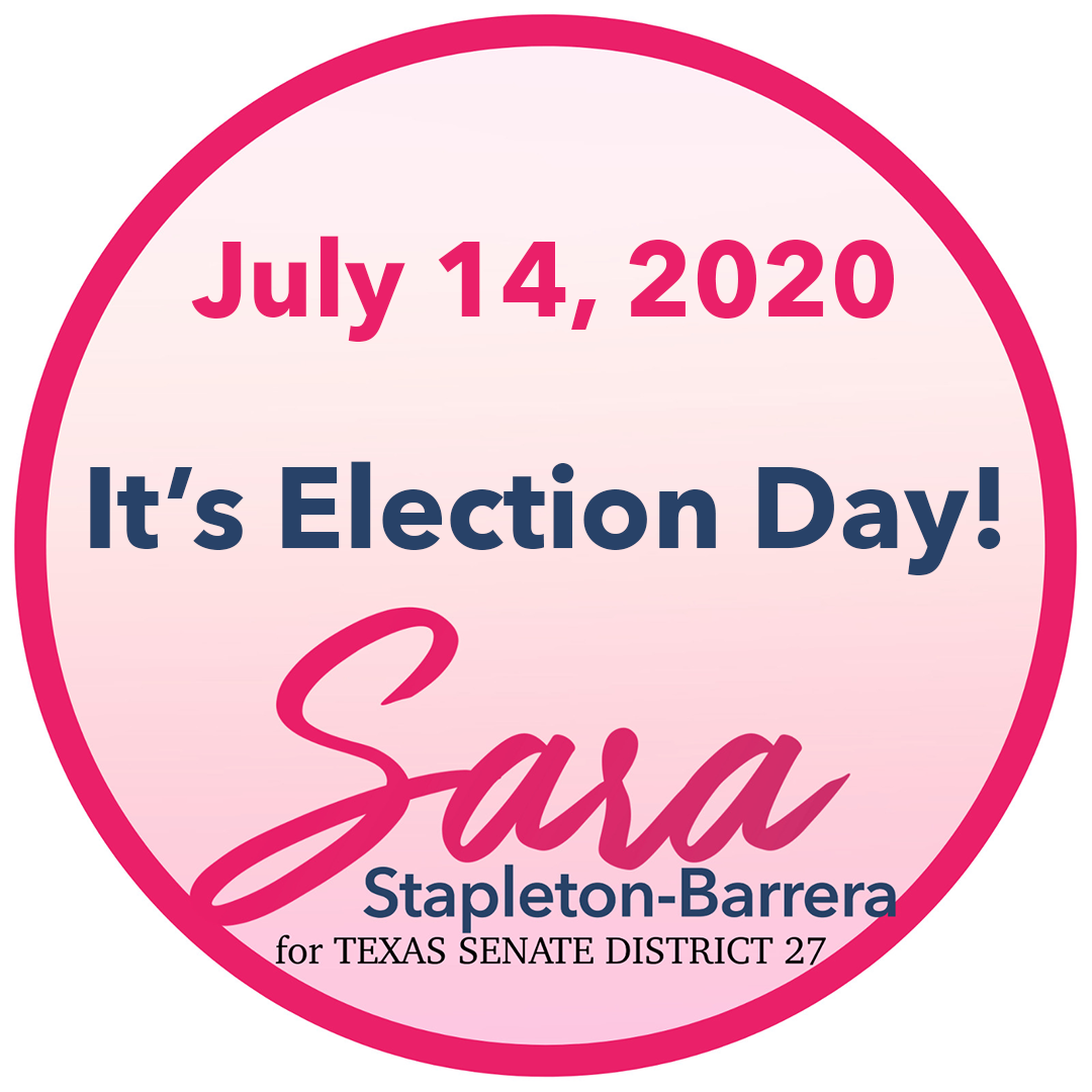 saraforTXsenate's tweet photo. Election Day has finally arrived! Join our movement that's taking on the political machine in South Texas!

Find your polling location here: https://t.co/ICLiL5tch0 https://t.co/V3k1g8Bdme