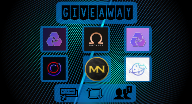 Retail_Proxies's tweet photo. Giveaway!!!
Prizes:
@OneAIO_ - 1 free month
@EclipseServ - One Chef Server
@OmegaProxies - 3GB Premium Resis
@MacroNotify  - 3 Invites to Beta
@_One_Bot_ - Beta copy of One Bot 
@CookiePlanet_  - 500 Cookies

Rules:
Like
Follow
Tag 3 People
Retweet

You have 24hrs to enter! https://t.co/z2TWuiAdEn
