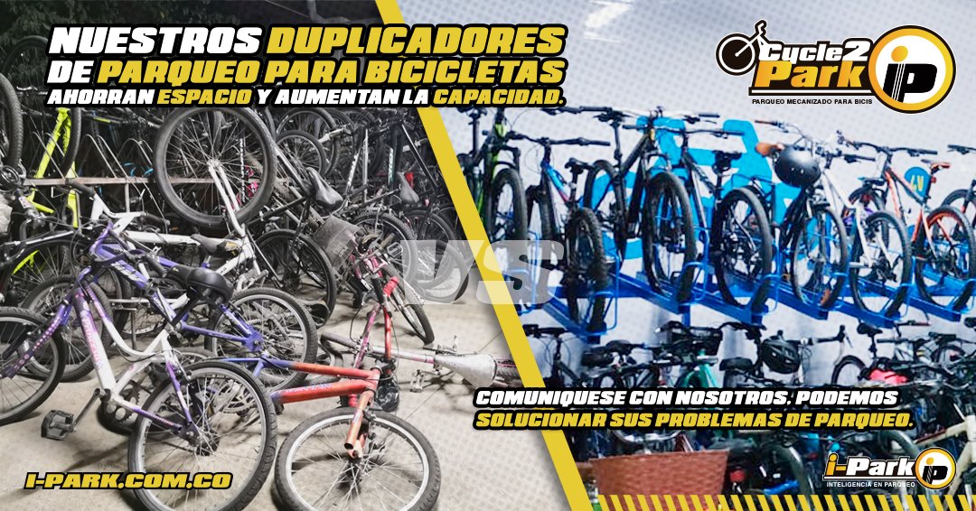 iParkColombia's tweet photo. Nuestros duplicadores de parqueo para bicicletas Cycle2Park ahorran espacio y aumentan la capacidad de parqueo, además de brindar orden y comodidad en los biciparqueaderos
https://t.co/t6I3P0PQMe
Contáctenos para más información
#iPark #Cycle2Park #parqueo #bicis #medellin #bici https://t.co/DldQBkZHnx