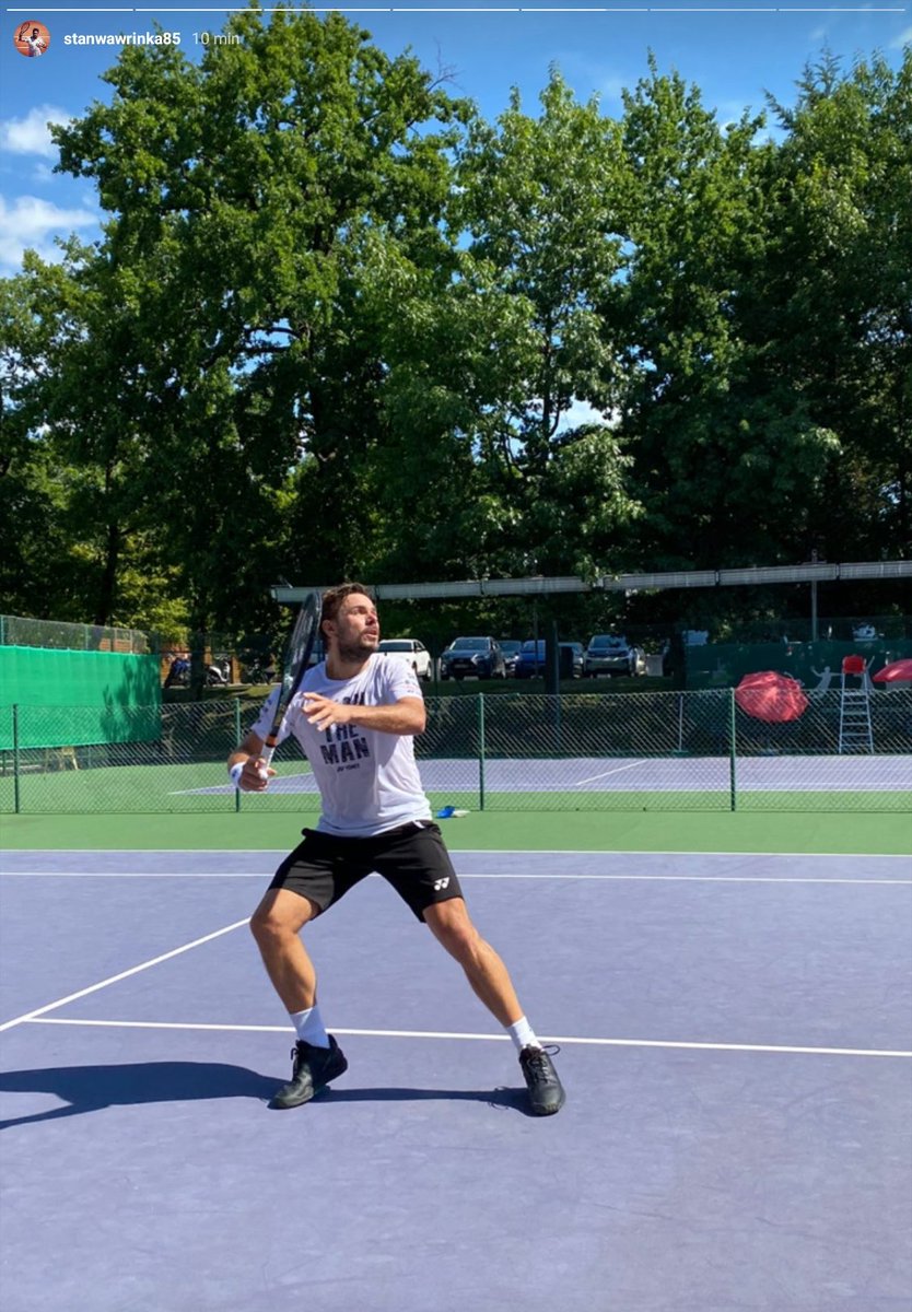 chda7777's tweet photo. Out practicing today 💪🇨🇭🎾 #Hardworking #TrustTheProcess #Always #SweatyStan #StayFitStan #GenevaCountryClub #Geneva #Switzerland #HomeSweetHome #StanTheMan #Wawrinka (his instastories) https://t.co/yxrmgyihLZ