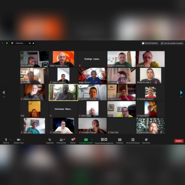 fimba's tweet photo. FIMBA Referee Team continue improving with his training cycle in English. CRESCENTI Pietro (Italy) did a superb presentation on 11th July.
#FIMBAMaxibasketball #FIMBArefereeteam #Trainingcycle #Togetherwegrow https://t.co/A6GKdoKT7v