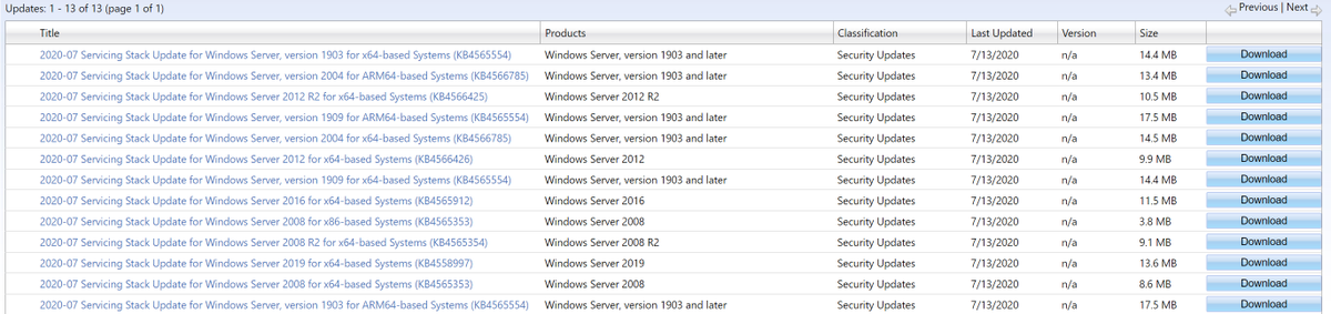 WZorNET's tweet photo. 😉📢⚙️July 14, 2020 #ServicingStackUpdate's for Windows Server 2008, 2012, 2016, 2019 and for Windows Server #SAC Version's 1903, 1909, 2004 👉https://t.co/uWIp6PhL4h https://t.co/lu75Vv0NgF