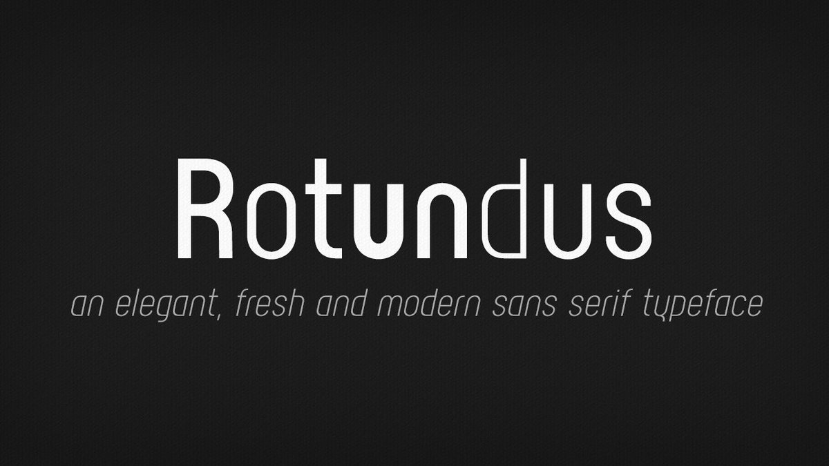 dayflash's tweet photo. An elegant, fresh and modern sans serif typeface with precise lines, accurate curves and sharp corners. Get 20% off Rotundus type family @myfonts: https://t.co/BPiEXtiJae #type #typography #typeface #fontsale https://t.co/ui0WGrd4GP