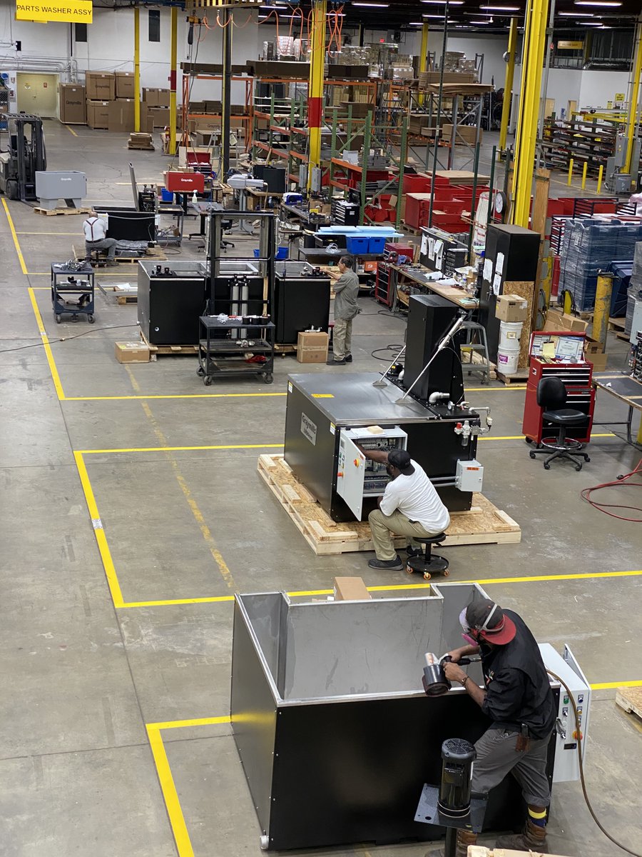 Our bays are full and busy - finishing up big parts washers orders that will ship across the US!  From a major paper manufacturer in the midwest to an aerospace manufacturer in the west.  Want to talk about your plant?  Send Tom a note today at tkucklick@graymills.com
