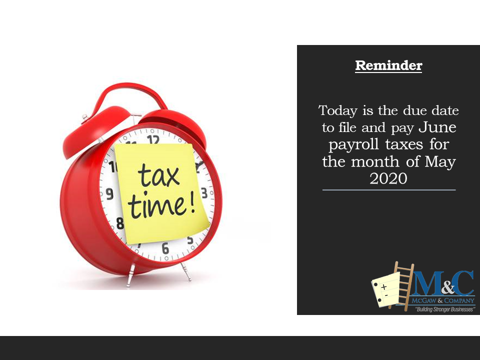 Monthly reminder to file and pay early to avoid penalty and interest.