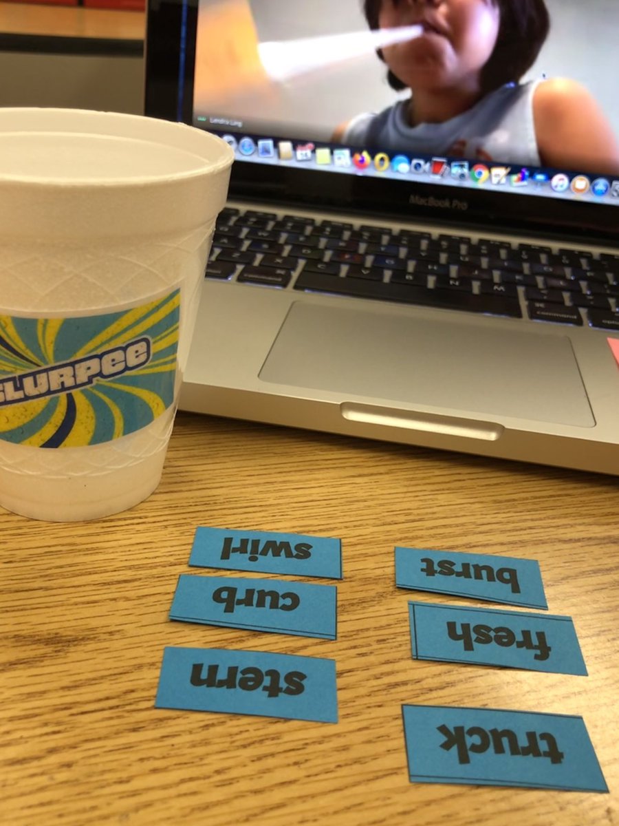 Suzarv's tweet photo. Summer Intersession online classes in full swing. Today, we slurp up words with the vowel-r syllable. Now time for a Slurpee! @Cambridge_AH @AHISD #HeightsatHome #AHISDSI2020 https://t.co/gWhB7EUbGF