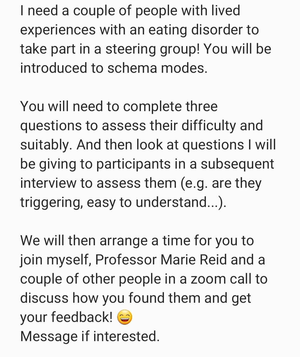 CunninghamA_'s tweet image. Can @beatED @FirstStepsED retweet please? Need participants for my PhD study with lived experience with eating disorders. Message for more information😊! #phdchat #phdstudy #phd