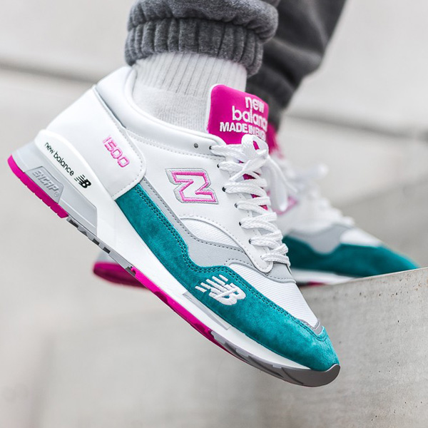new balance 1500 white pink teal
