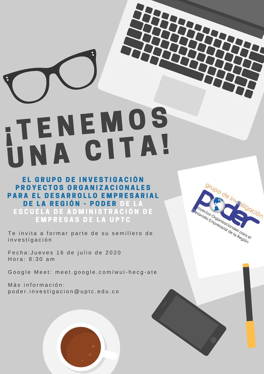 grupoinpoder's tweet photo. El Grupo de Investigación PODER, le invita a formar parte de su semillero de investigación en la reunión que se realizará este Jueves 16 de Julio a las 8:30 am por medio de la plataforma Google Meet.

Para más información: poder.investigacion@uptc.edu.co https://t.co/wCGF6Ys5wh