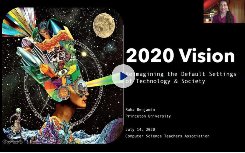 BTwarek's tweet image. &quot;The outcome is what we should pay attention to, regardless of intent.&quot; Design encodes inequity. --@ruha9 @ #CSTA2020 Join the conversation on twitter tonight at 7pm CT using #ethicalCS