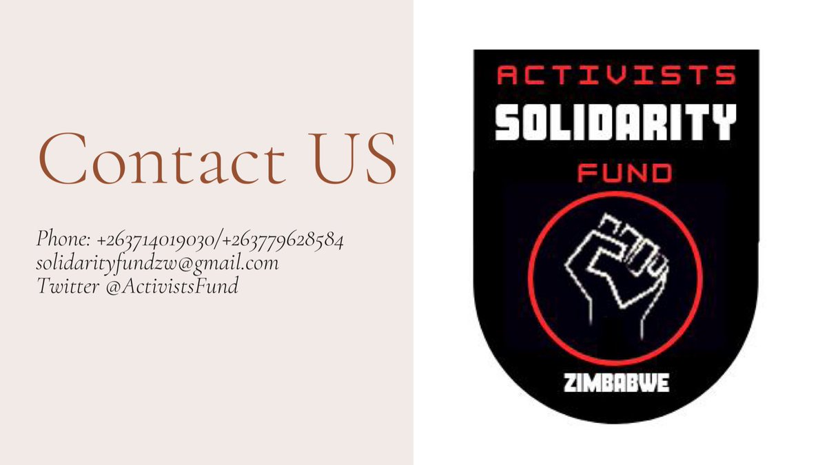 ActivistsFund's tweet photo. As we wrap up today’s twitter chat. Do not hesitate to contact @ActivistsFund or @NkosieKwekwe05, @Abbey263 and @richardpantlin. #ActivistsSolidarityFund https://t.co/9j0qElKkgK