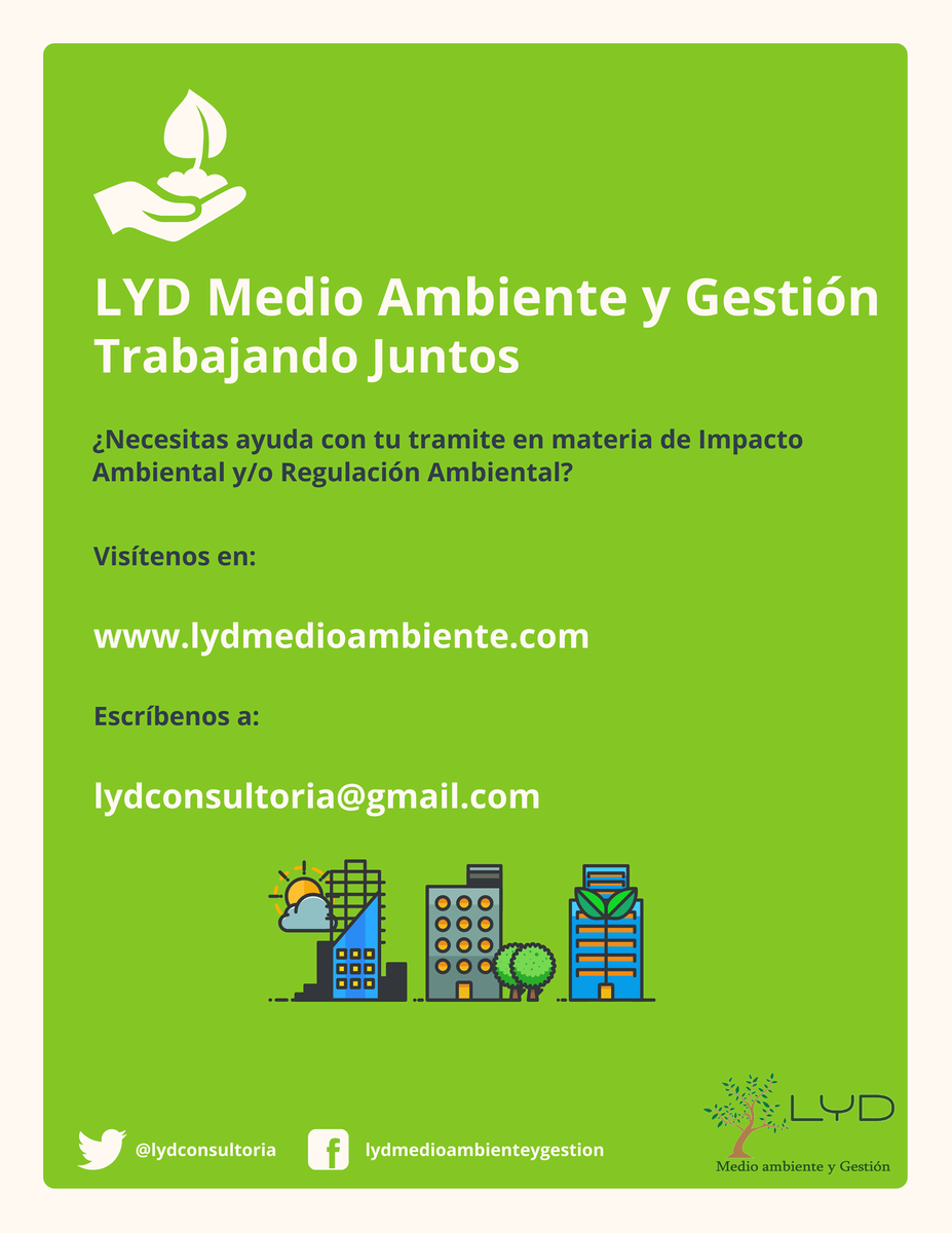 LydConsultoria's tweet photo. En la Ciudad de México y Zona Metropolitana #LYD te puede asesorar para tramitar tus permisos en materia de Impacto y Regulación Ambiental.
#LYD #FAMILYD #TrabajandoJuntos https://t.co/g9S502R71C
