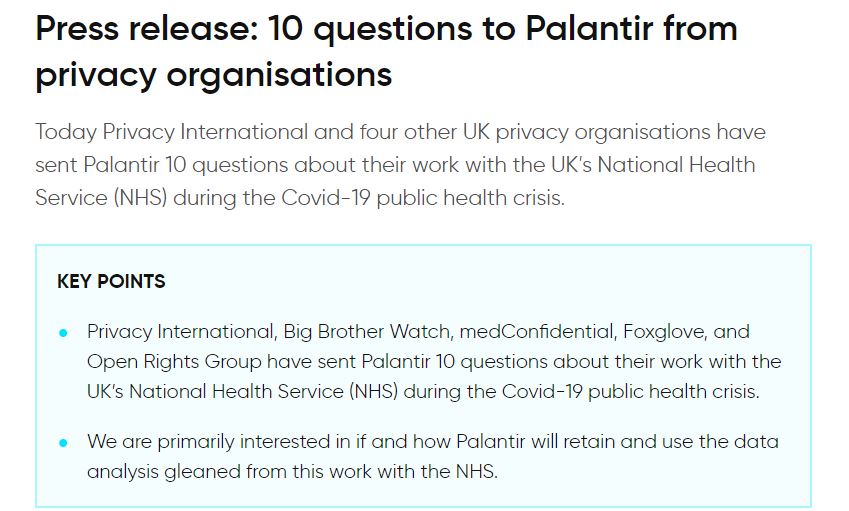 24/. Data protection might not feel like a priority in a crisis but with population-wide testing possibly imminent, we should heed  @amnesty's  @TanyaOCarroll warning:"If we fail to protect our health data, we will be living with the consequences long after the pandemic is over."