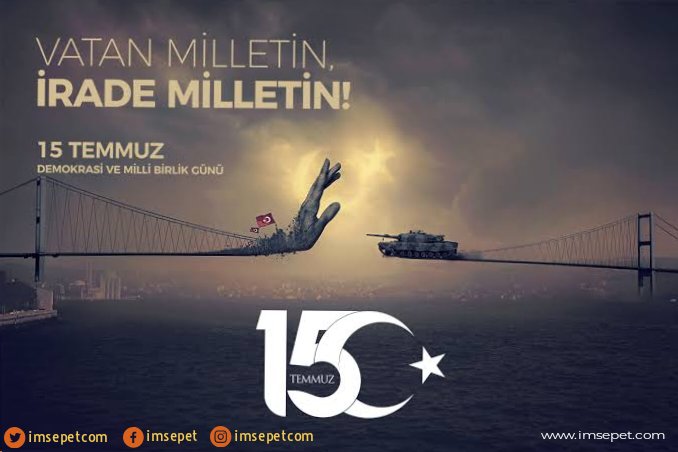 imsepetcom's tweet photo. 15 Temmuz Demokrasi ve Milli Birlik Günü Kutlu Olsun..

#15Temmuz #15Temmuz2016 #15TemmuzuUnutma #15TemmuzDestanı https://t.co/NKC1Ax4OdD