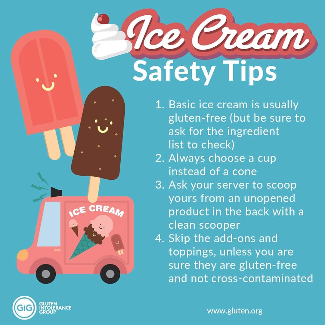 GlutenDotOrg's tweet photo. Nothing beats a trip out for ice cream on a warm summer day. Here are some tips to be sure that the ice cream you choose is safely #glutenfree. https://t.co/R4TmgUeQMn
