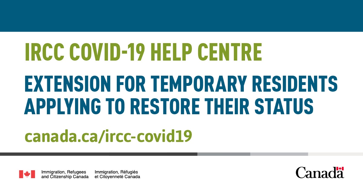 marcomendicino's tweet photo. The pandemic has made it more difficult for people who have work, study or temporary resident visas to renew their documents.

Now, we’re allowing those people until Dec. 31, 2020 to restore their status.

More info➡️https://t.co/ejIpIAHo2C

#COVID19 https://t.co/giCyVKOqGq