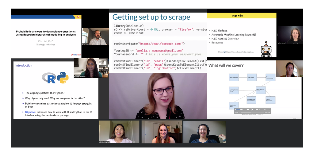 UMNStatistics's tweet photo. Day 1 of #noRth2020 was a hit! Thanks to speakers @AmeliaMN @lisalendway @elindie @ledell and @haemanil for stimulating and motivating #Rstats content! https://t.co/kAiPcWwoma