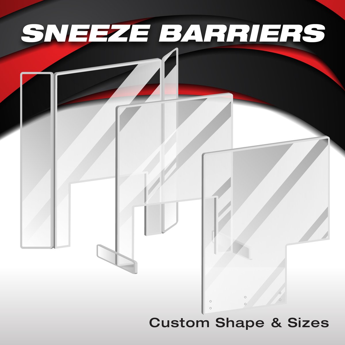 myc_media's tweet photo. MYC media builds protective sneeze barriers for point-of-sale employees, high-risk workplaces, essential workers, and areas with frequent customers/ traffic. These protective sneeze barriers can be customized for your business. Reach out for a quote: https://t.co/dxEx7zKAsz https://t.co/DZga9baNMQ