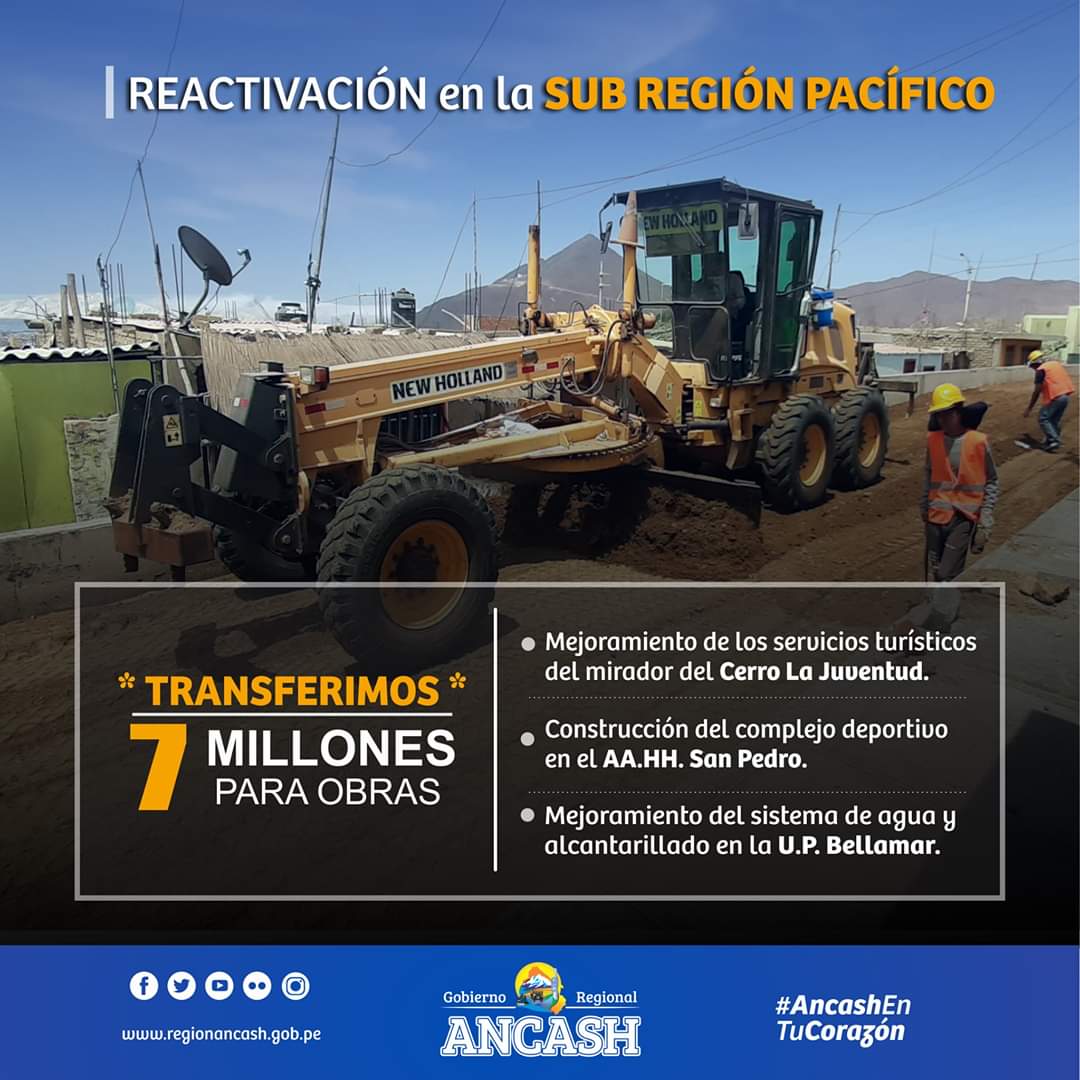 Subpacifico's tweet photo. #ReactivaAncash #ReinicioDeObras
📌TRANSFIEREN MÁS DE S/ 7 MILLONES A SUBREGIÓN PACÍFICO PARA REINICIO DE OBRAS https://t.co/6Aq8MNlj79