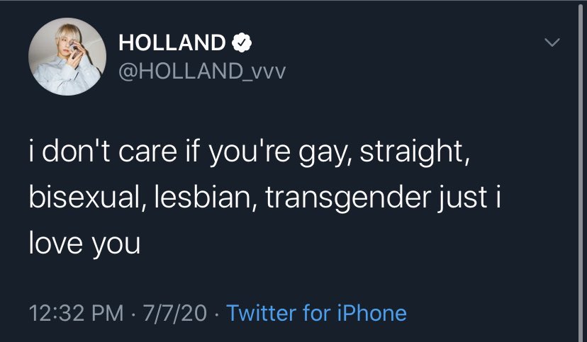 Holland the first openly gay kpop idol, who isn’t ashamed of who he is and encourages others to be their true selves in a very conservative country. he actively stands against homophobia and discrimination on a daily basis