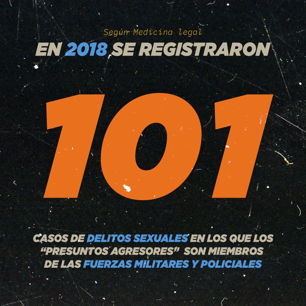 TembloresOng's tweet photo. En 2018 la cifra aumentó a 101 casos y en 2019 fueron 86 casos de violencia sexual por parte de la fuerza pública. https://t.co/xOwNauQ92F