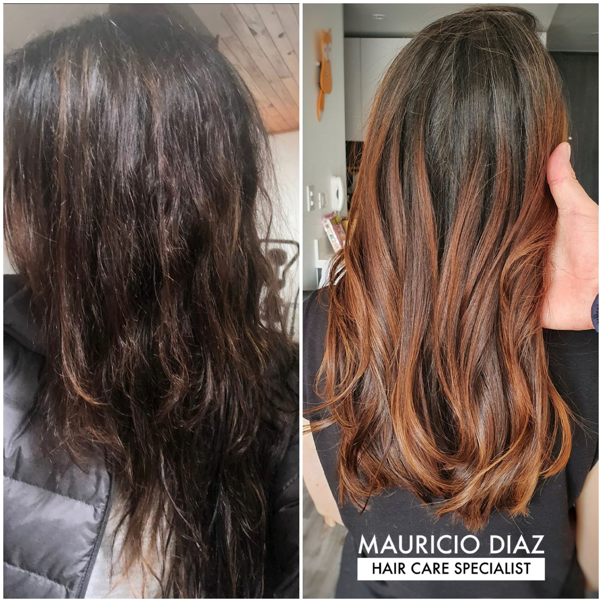MauroDiazHairCare on y después, Tratamiento de células madre, de la fibra capilar que logra dar resistencia y brillo al cabello. #haircare #haircolor #hairsalon #haircut #hair #cabello #pelo #peluqueria #bogota #