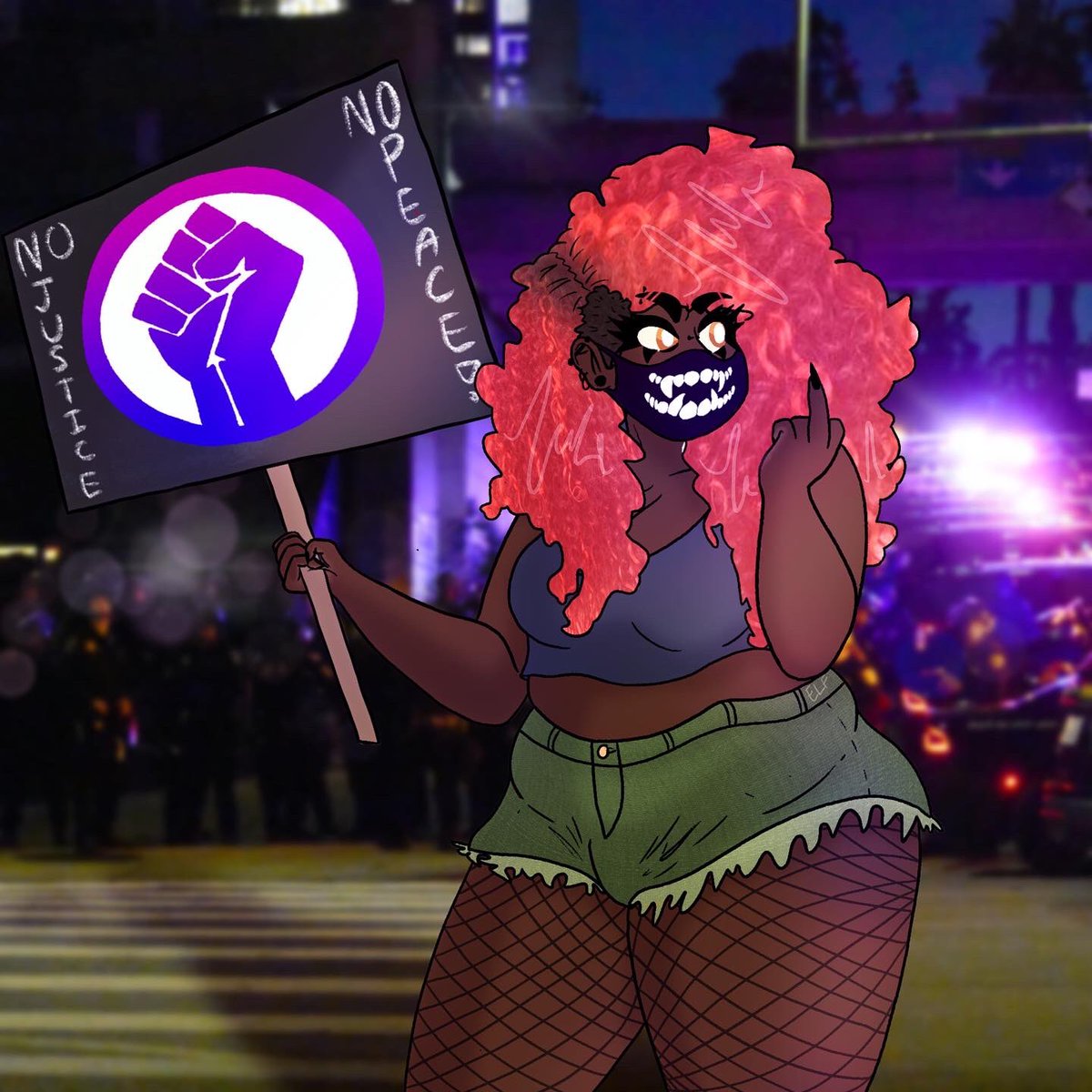 Fish__Pebbles's tweet image. Cerise says FUCK COPS

#art #artchallenge #digitalart #traditionalart #painting #artist #kofi #myart #myartwork #artsy #contemporaryart
#onlineart #oc #originalcharacter #originalcharacterart #ocart #cerisemara #blm #blacklivesmatter #acab #allcopsarebastards