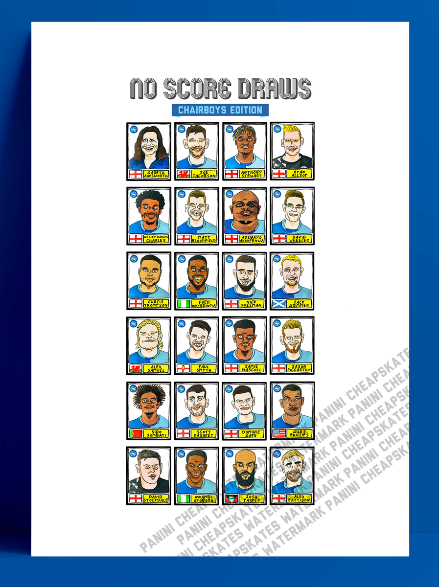 Anyway, that's it, we're DONE. Badly-drawn Wycombe Wanderers is complete. A3 prints available in a tick. x https://www.etsy.com/shop/PaniniCheapskates