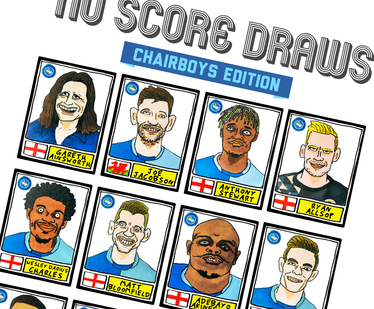 Anyway, that's it, we're DONE. Badly-drawn Wycombe Wanderers is complete. A3 prints available in a tick. x https://www.etsy.com/shop/PaniniCheapskates