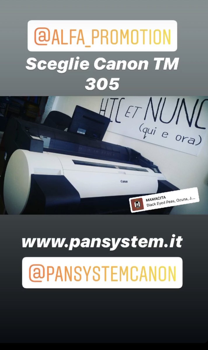 PanSystemCanon's tweet photo. ALFA Promotion Agenzia Pubblicitaria
Sceglie #Canon TM 305
#colore #cad #poster #noicisiamo
🌈🌈🌈💪💪 https://t.co/crlVm9PBo8