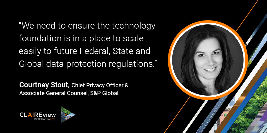 Informatica's tweet photo. Now speaking at #INFAlive - @Courtney_Stout_ of @SPGlobal on the 3 pillars of #DataGovernance: people, process, and technology. #ExperienceCLAIREview https://t.co/E0tnRMXVSJ