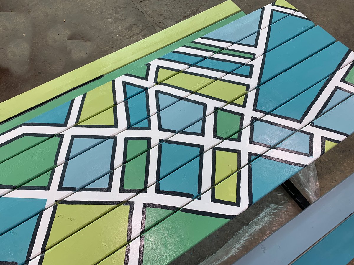 plannerdayna's tweet photo. Art fresco picnic work in progress...Kitchener people, any guesses as to what this is?
#wrunited #artfrescoproject #beautitone https://t.co/P0iBy3KyCB