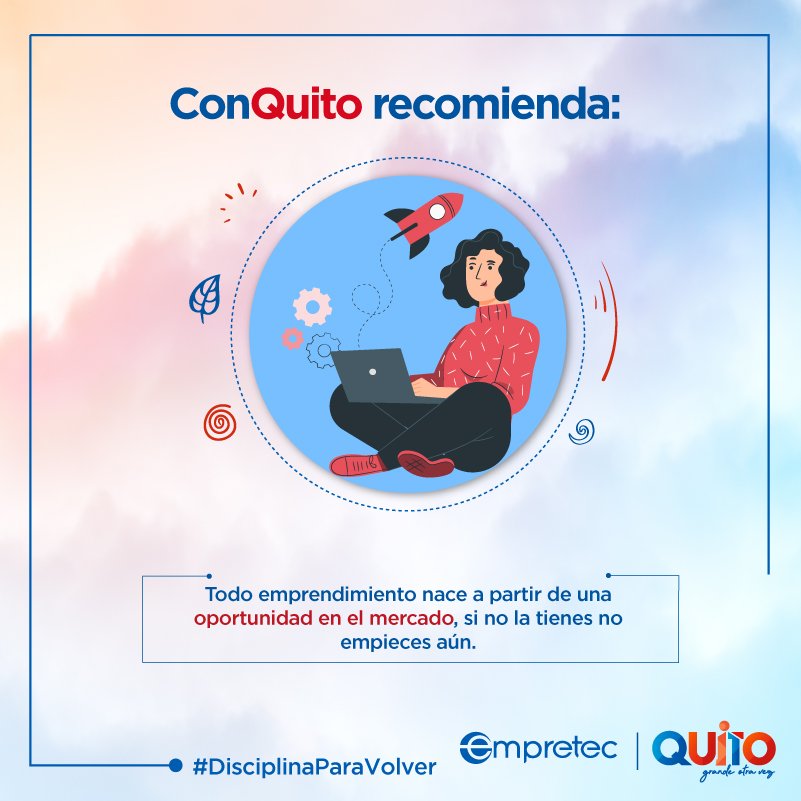 ConquitoUIO's tweet photo. 💡ConQuito recomienda:

Tu desarrollo personal y de tu negocio nos interesa.🙋‍♀️🙋‍♂️
El Área de Emprendimiento te brinda estas ideas y consejos para el éxito de tu empresa.

Aprende los hábitos de emprendedores exitosos en el Taller @empretec_ec
Inscríbete👉https://t.co/vTC2xu1M5J https://t.co/OSxhMFPaTK