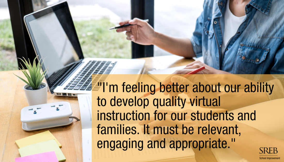 SREB's virtual workshop, "Engaging Students in a Blended Instructional World," is in session and participants are already building confidence with and finding value in the tools and resources shared. If you're interested in August's session, click here bit.ly/2Yka9vv.