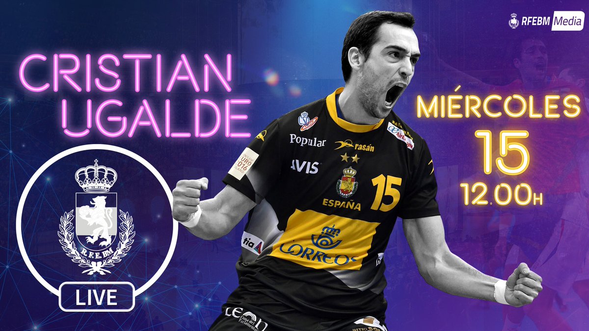 RFEBalonmano's tweet photo. 🔝 Varias medallas con los #Hispanos, doble campeón de @ehfcl... y ahora iniciará su aventura helena🇬🇷

🎙️ ¡Mañana entrevistamos a @CristianUgaldeG! 

⏰ 12:00 h.
📲 Instagram Live (https://t.co/eQEyZbl0qf)

🤔 ¿Qué le preguntarías? https://t.co/5Nt9lNs0ON