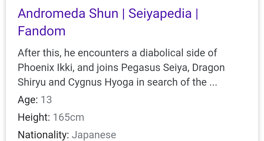 Andromeda Shun, Seiyapedia