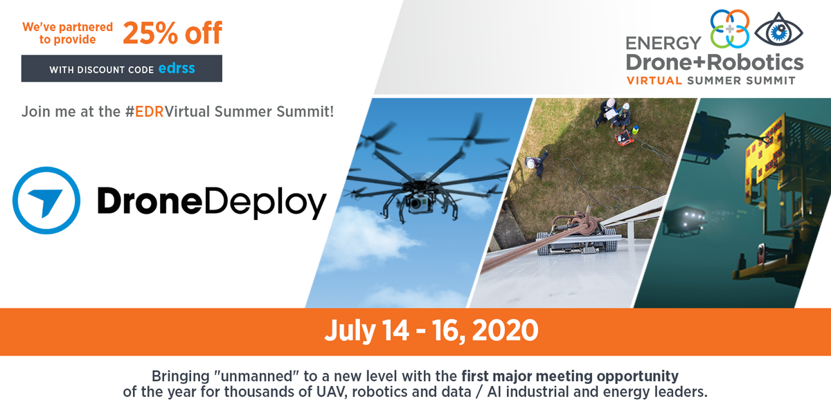 DroneDeploy's tweet photo. Join our Sr. Product Marketing Manager @ballcath at our virtual booth at #EDRVirtual for a live showcase happening now to learn how you can harness the power of drone data on your site. Check out our key use cases and get your questions answered! https://t.co/j81R0uHrWd