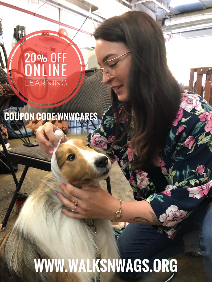 ‼️HURRY! Coupon expires July 31, 2020‼️

Earn Walks ‘N’ Wags #PetFirstAid &amp; OFF THE GRID certification from home! 

We’ve discounted our hands-on online programs to make them more affordable in these tough times. 

Use coupon WNWCARES at walksnwags.org for a 20% discount
