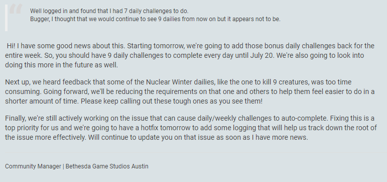 SpudGR's tweet photo. #fallout #Fallout76 #Falloutcamp #Oxhorn #vault94 #vault76 #DCDeacon #Bethesda #ClubFallout #HoaWasteland #nukesdragons #wastelanders #FO4News #JuiceHead33
Returning to 9 Daily Challenges 👍 https://t.co/ocjYLZVyEu
