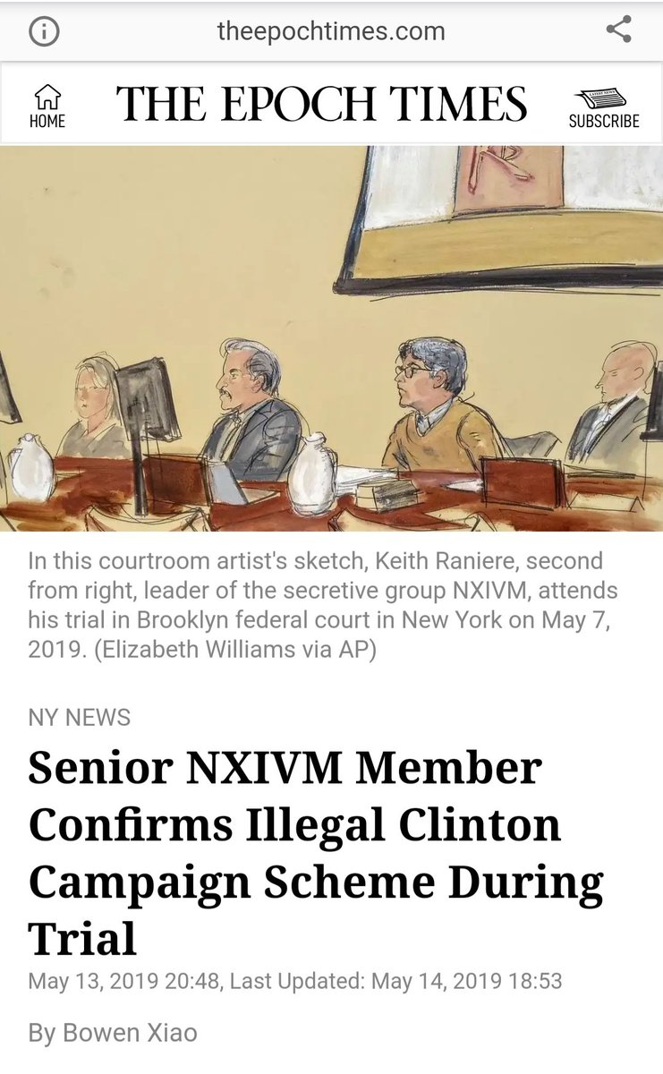 17) Hillary was apparently working with and accepting illegal campaign donations from NXIVM cult members.