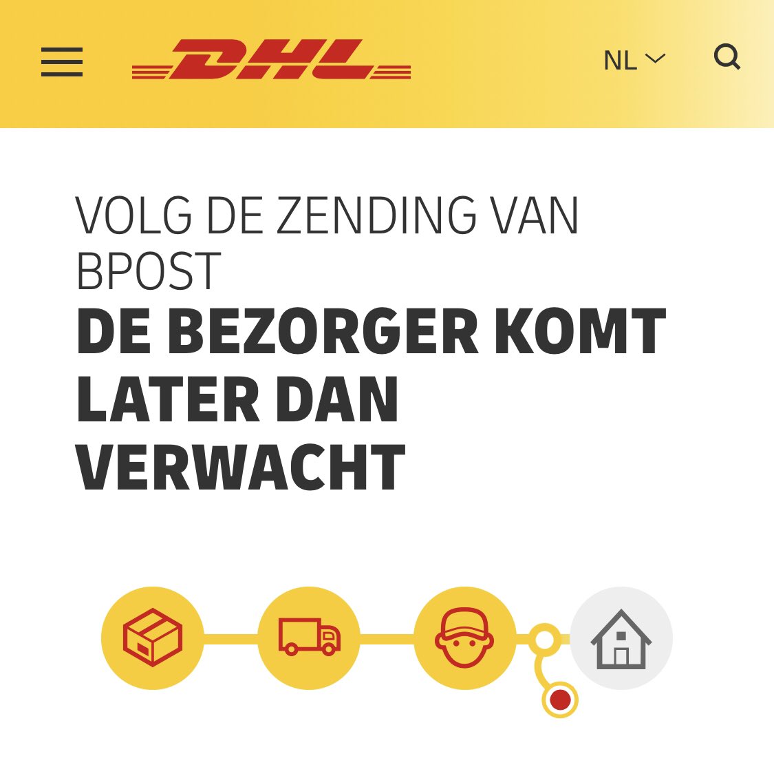 birgitgiezenaar's tweet photo. Serieus @DHLNL ?! 2 uur lang wachten op een pakket, levertijd tussen 18:50-20:50 en dan precies om 20:50 een melding geven dat het pakket morgen komt? Hoe dan?! https://t.co/l4XhurP8uc