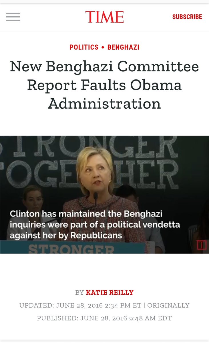 18) We'll also remember her involvement in the Benghazi attack, just eleven months after the overthrow of Gaddafi in Libya, when she was Secretary of State under Obama.