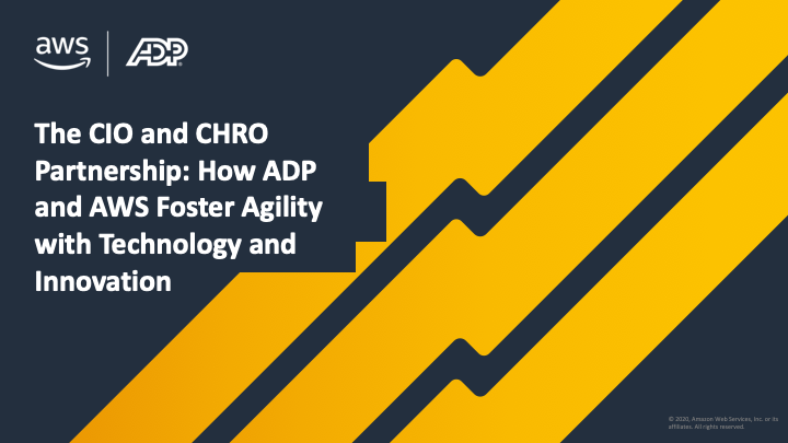 ADP's tweet photo. Learn how CIOs and CHROs partner to advance their business in our webinar with @AWS: https://t.co/okyK5yAuVL https://t.co/EunIQWed0o
