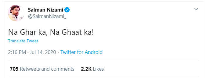 RoshaniRustomji's tweet photo. Whom did @SalmanNizami_ was referring, was it you @JhaSanjay ?🤭🤣 https://t.co/8mqiPkMrAy