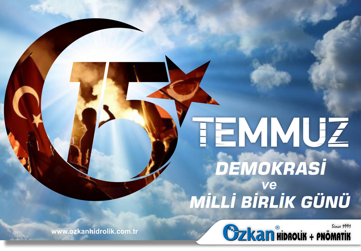 15 TEMMUZ DEMOKRASİ ve MİLLİ BİRLİK GÜNÜ.
15 Temmuz şehitlerimize Allah'tan rahmet dileriz.

#ÖzkanHidrolik #ozkanhidrolikpnomatik #ozkanhidrolikofficial
#özkanhidrolikhortum #hidrolikhortum #teflonhortum #çeliktellihortumlar #spiralkorumalıhortumlar