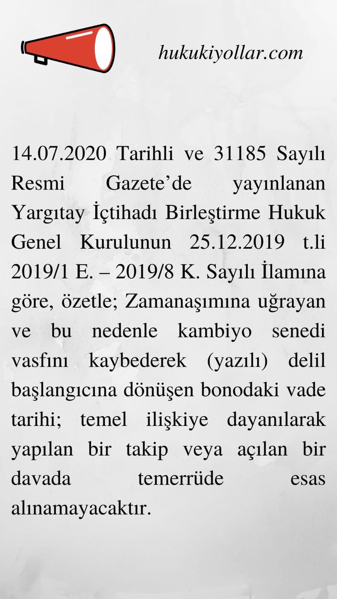 14.07.2020 Tarihli ve 31185 Sayılı Resmî Gazete’de yayınlanan YİBHGK kararı 👇🏻👇🏻