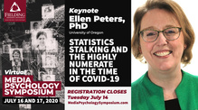 ellenpetersjdm's tweet photo. Looking forward to joining @obspsy and @mediapsyfgu for their Media Psychology Symposium this Thursday July 16 at 8:10am PT to talk about Statistics Stalking and the Highly Numerate in the Time of COVID-19. #innumeracy #numeracy https://t.co/pGk2ljq9bn